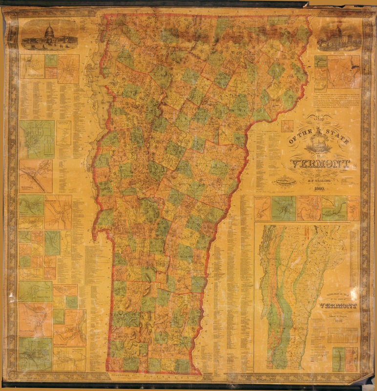 Map of the state of Vermont
